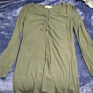 Kendall and Kylie olive green long sleeve dress